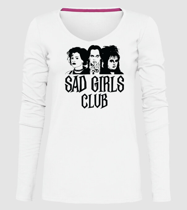 Sad Girls Club model alb pe tricou
