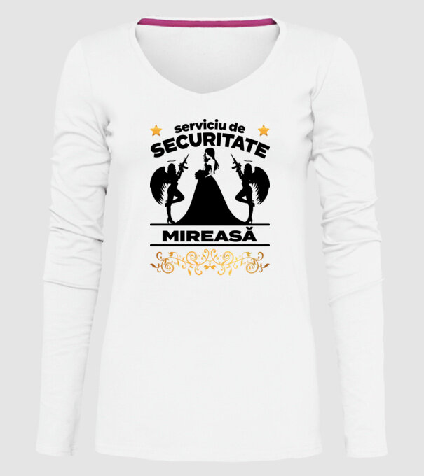serviciu de securitate mireasă model alb pe tricou