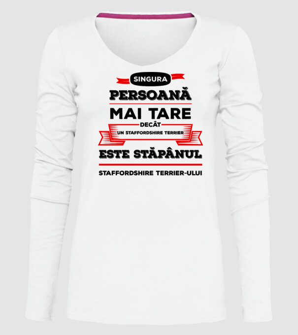 singura persoană mai tare decât un Pinscher la este stăpânul Pinscherului model alb pe tricou