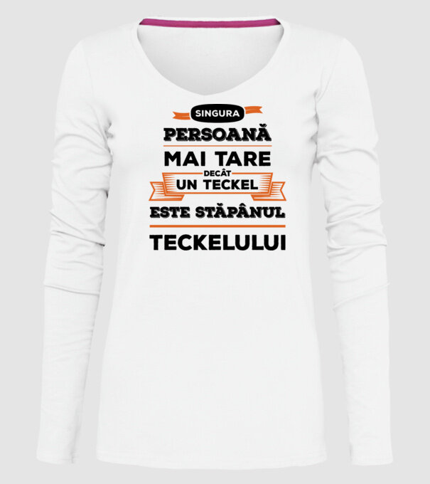 singura persoană mai tare decât un Teckel este stăpânul Teckelului model alb pe tricou