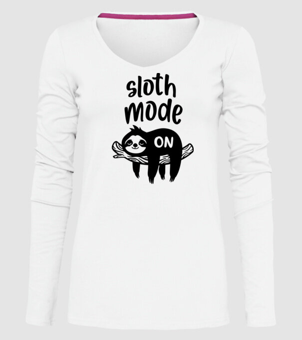 Sloth mode on model alb pe tricou