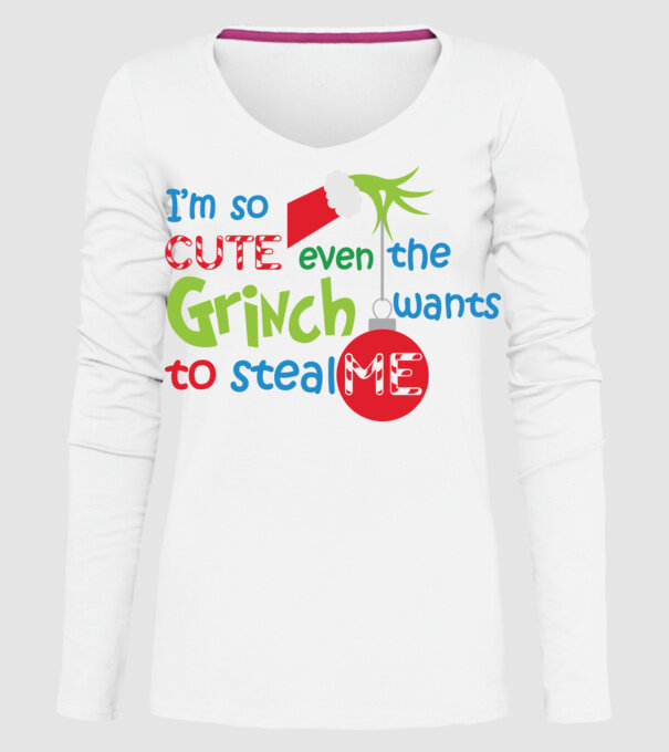 So cute Grinch model alb pe tricou