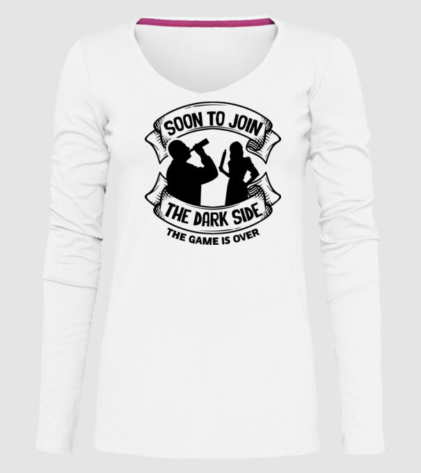 Soon join the dark side model alb pe tricou