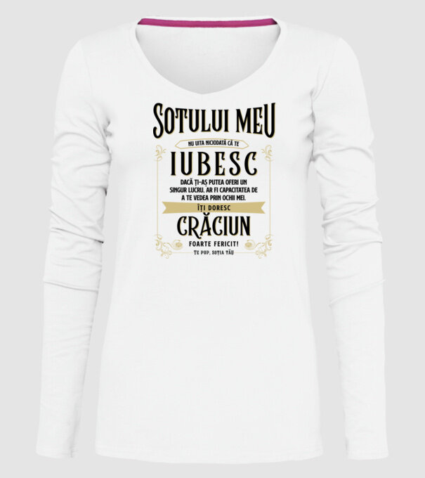 Soțului meu model alb pe tricou