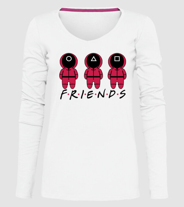 squid game friends model alb pe tricou