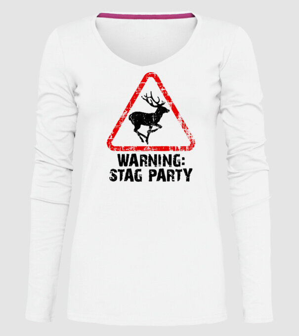 Stag Party model alb pe tricou