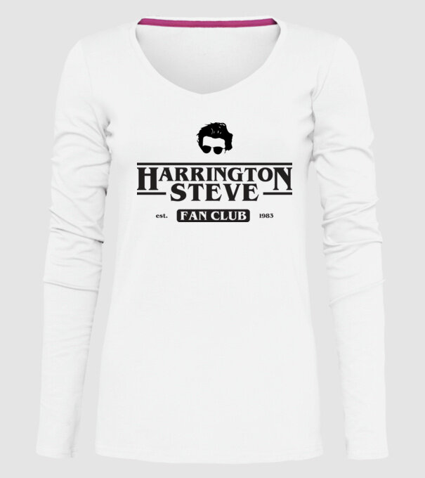 steve harrington fan club model alb pe tricou