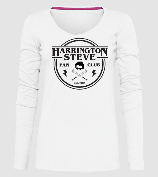 steve harrington fan club est 1983 model alb pe tricou