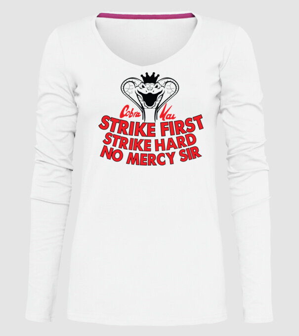 Strike first strike hard logo model alb pe tricou
