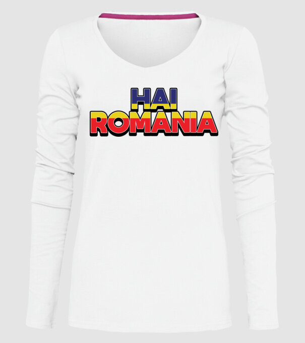 Subtitlu Hai Romania model alb pe tricou