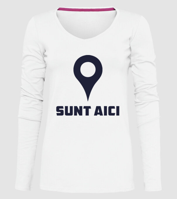 Sunt Aici model alb pe tricou
