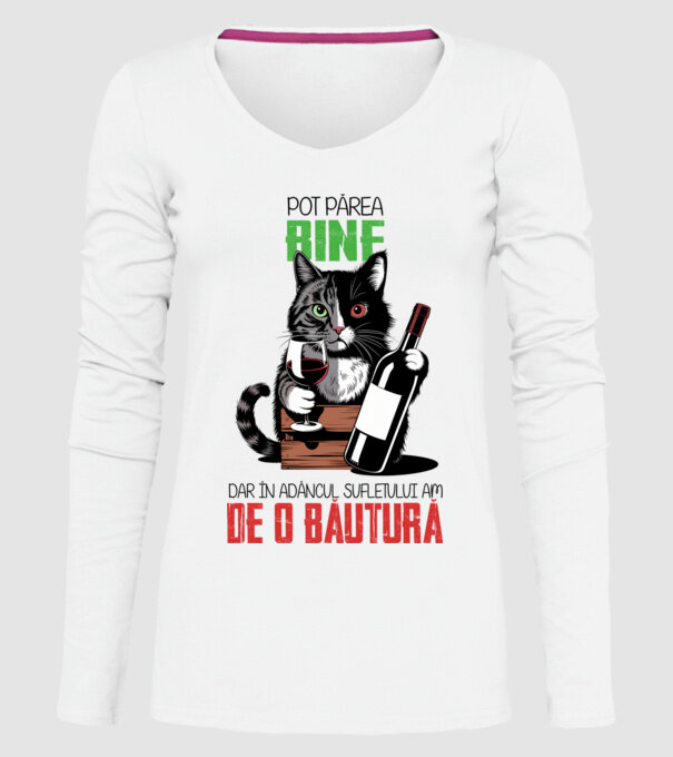 sunt bun pentru o băutură Alb model alb pe tricou