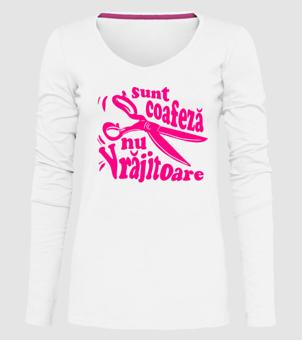 sunt coafeză, nu vrăjitoare model alb pe tricou