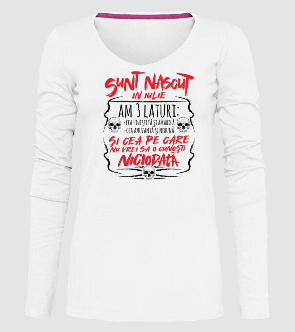 Sunt născut în iunie, am 3 laturi model alb pe tricou
