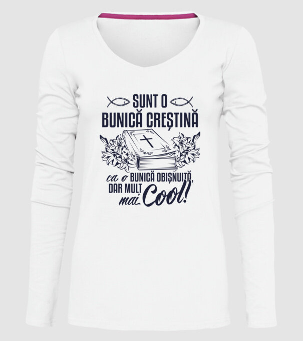 Sunt o bunică creștină, ca o bunică obișnuită, dar mult mai cool model alb pe tricou