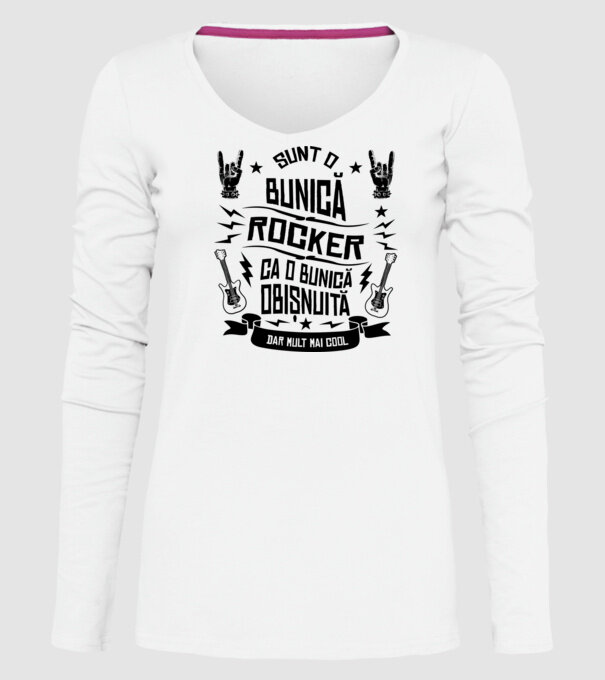 Sunt o bunică rocker, ca o bunică obișnuită, dar mult mai cool model alb pe tricou