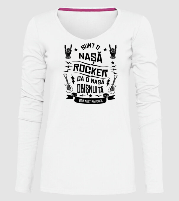 Sunt o nașă rocker, ca o nașă obișnuită, dar mult mai cool model alb pe tricou