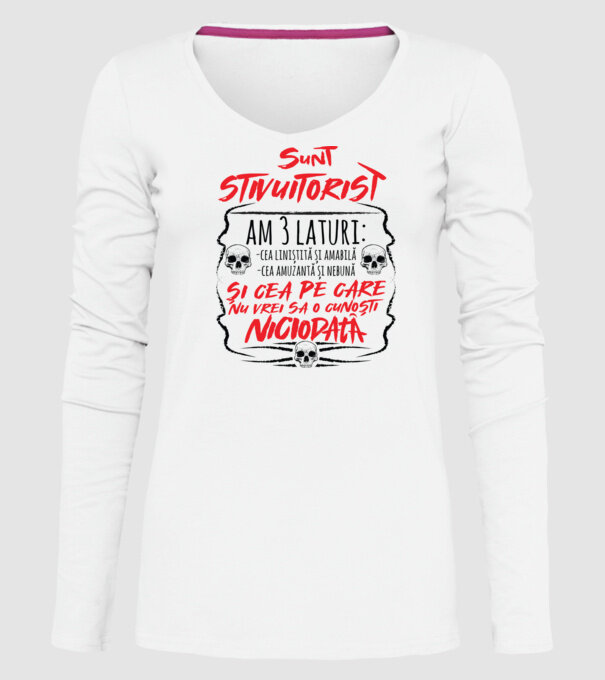 sunt stivuitorist am 3 laturi model alb pe tricou