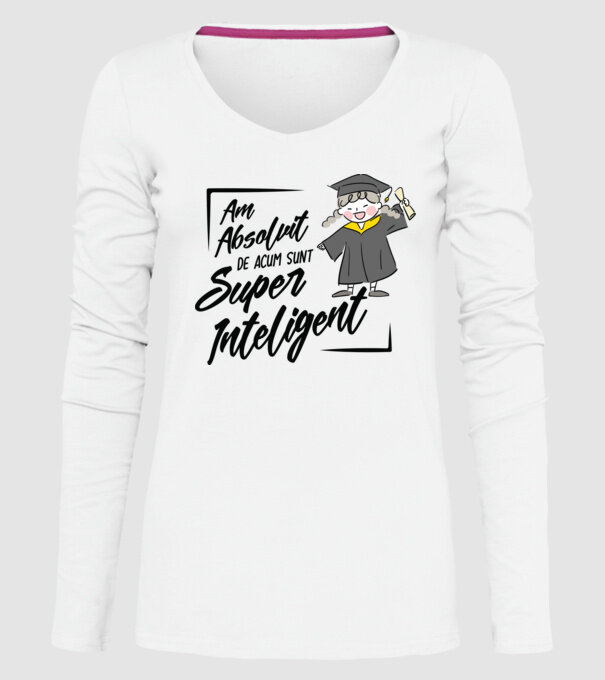 Sunt super inteligent model alb pe tricou