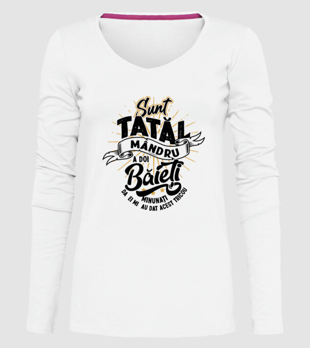 Sunt tatăl mândru a doi băieți minunați - da, ei mi-au dat acest tricou model alb pe tricou
