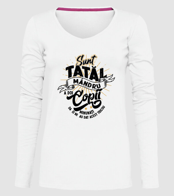 Sunt tatăl mândru a doi copii minunați - da, ei mi-au dat acest tricou model alb pe tricou