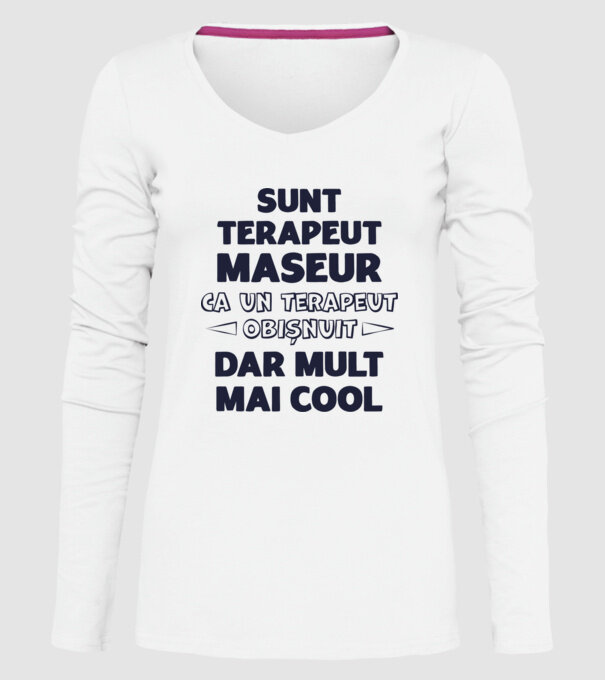 sunt terapeut maseur, ca un terapeut obișnuit, dar mult mai cool model alb pe tricou