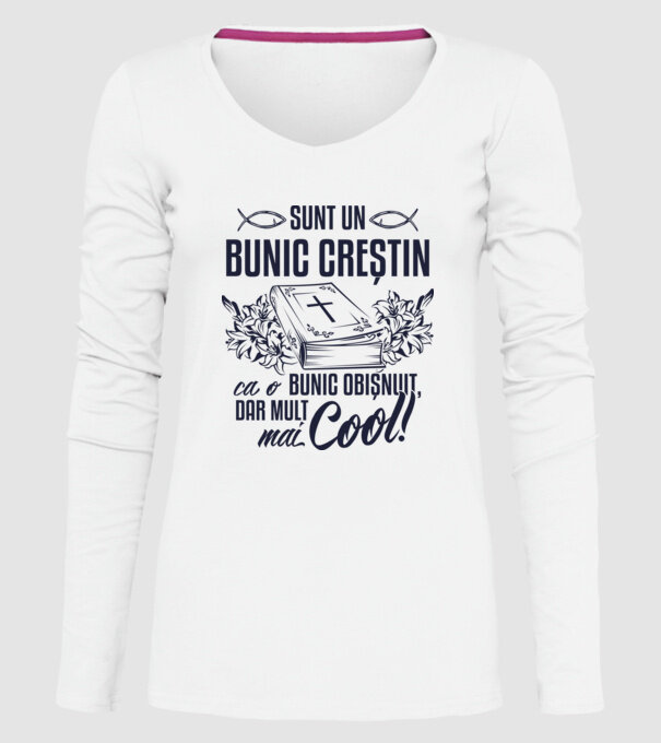 Sunt un bunic creștin, ca un bunic obișnuit, dar mult mai cool! model alb pe tricou