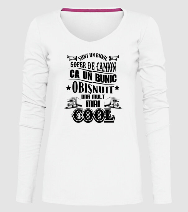 sunt un bunic de șofer de camion, ca un bunic obișnuit, dar mult mai cool model alb pe tricou
