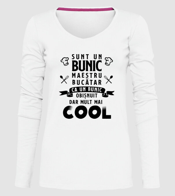 sunt un bunic maestru bucătar, ca un bunic obișnuit, dar mult mai cool model alb pe tricou