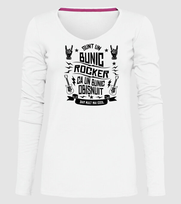 Sunt un bunic rocker, ca un bunic obișnuit, dar mult mai cool model alb pe tricou