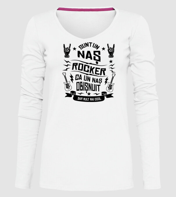 Sunt un naș rocker, ca un naș obișnuit, dar mult mai cool model alb pe tricou