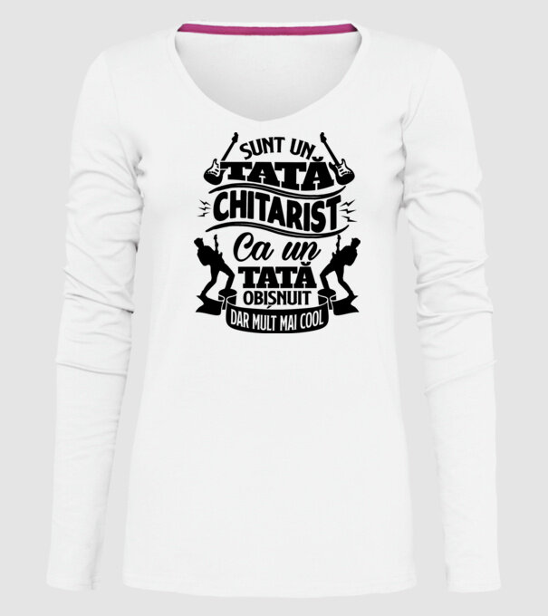 Sunt un tată chitarist, ca un tată obișnuit, dar mult mai cool model alb pe tricou