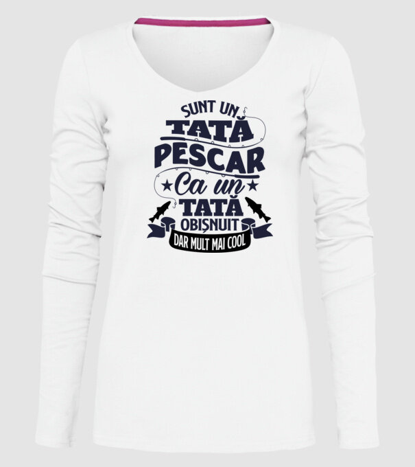 Sunt un Tata pescar model alb pe tricou
