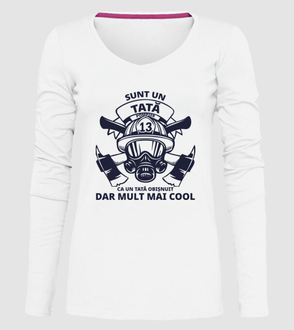 Sunt un tată pompier, ca un tată obișnuit, dar mult mai cool model alb pe tricou