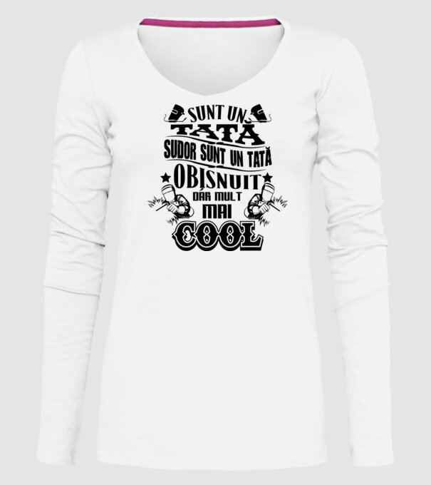 sunt un tată sudor, ca un tată obișnuit, dar mult mai cool model alb pe tricou