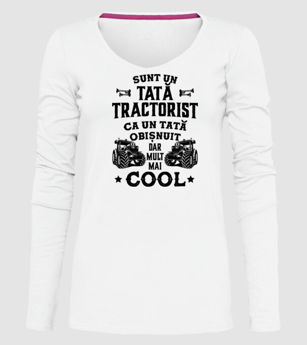 Sunt un tată tractorist, ca un tată obișnuit, dar mult mai cool model alb pe tricou