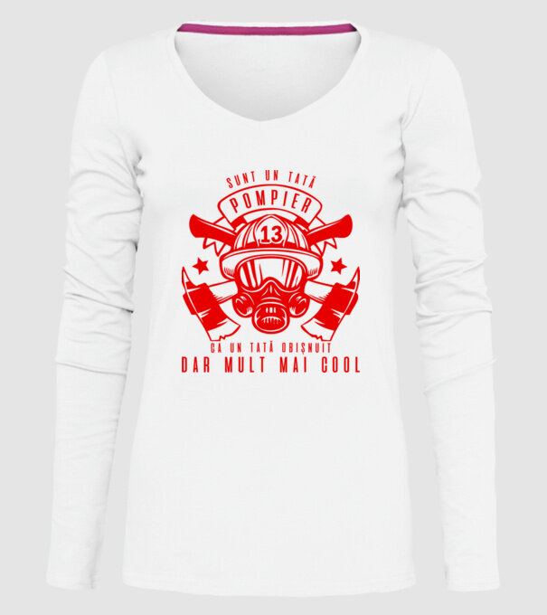 sunt un tată pompier, ca un tată obișnuit, dar mult mai cool model alb pe tricou