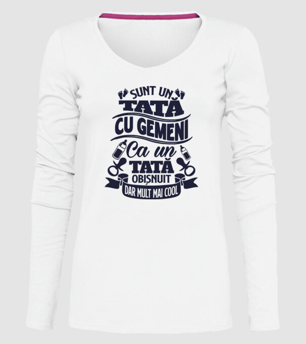 Sunt un tată cu gemeni, ca un tată obișnuit, dar mult mai cool model alb pe tricou