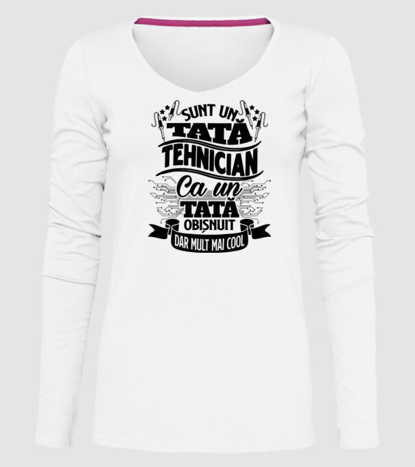 Sunt un tată tehnician, ca un tată obișnuit, dar mult mai cool model alb pe tricou