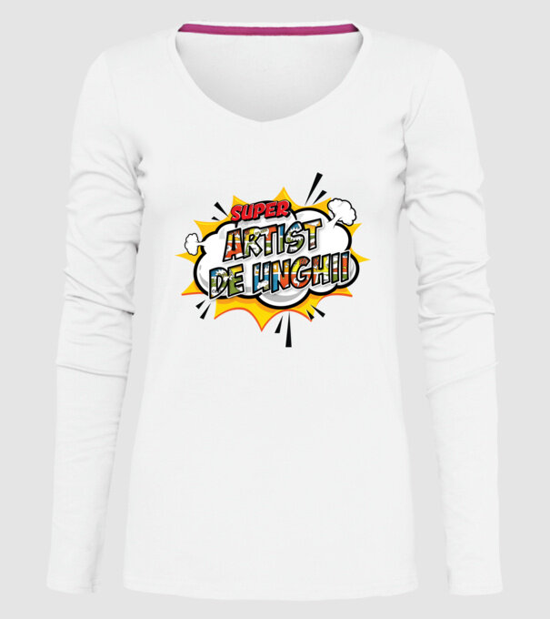 Super Artist de unghii model alb pe tricou