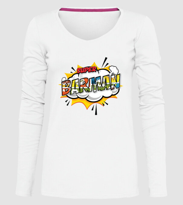 Super Barman model alb pe tricou