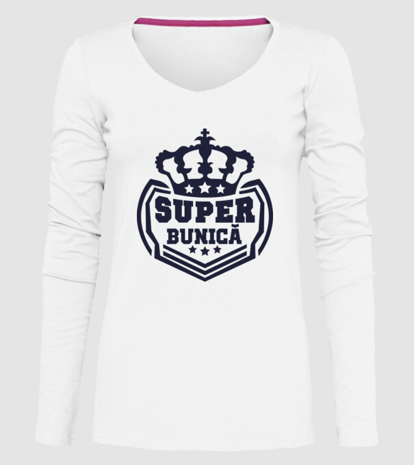 super bunică model alb pe tricou