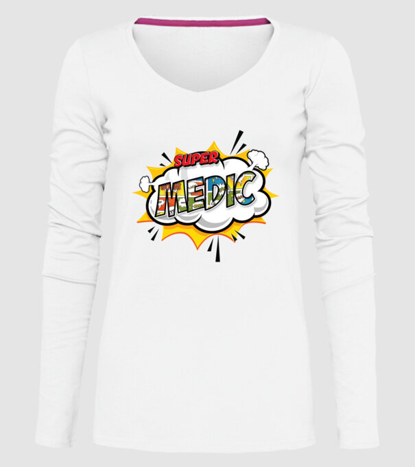 Super Medic model alb pe tricou