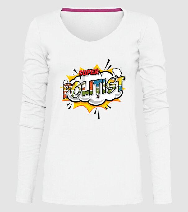 Super Polițist model alb pe tricou