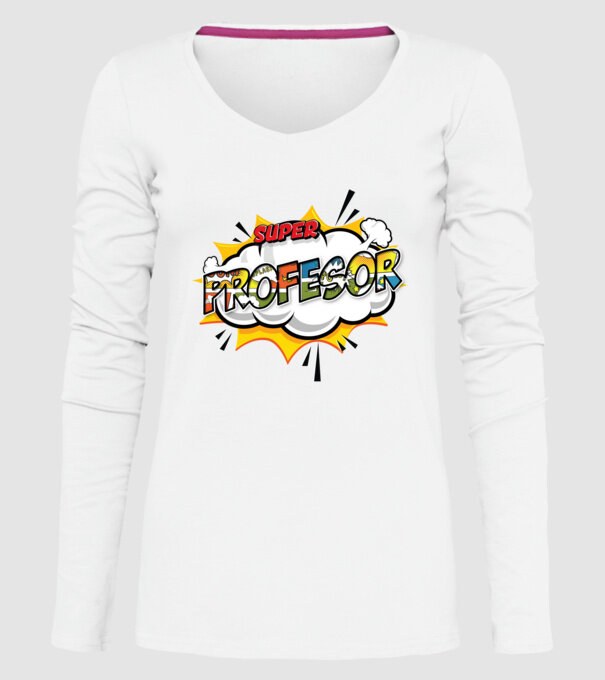 Super Profesor model alb pe tricou