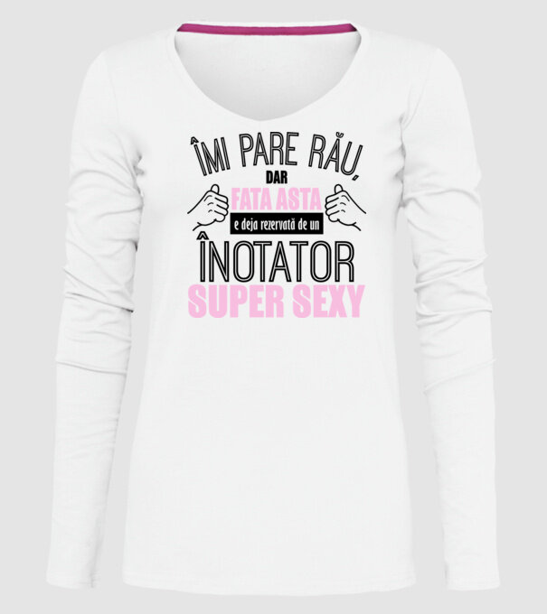 Îmi pare rău, dar fata asta e deja rezervată de un ÎNOTĂTOR super sexy model alb pe tricou