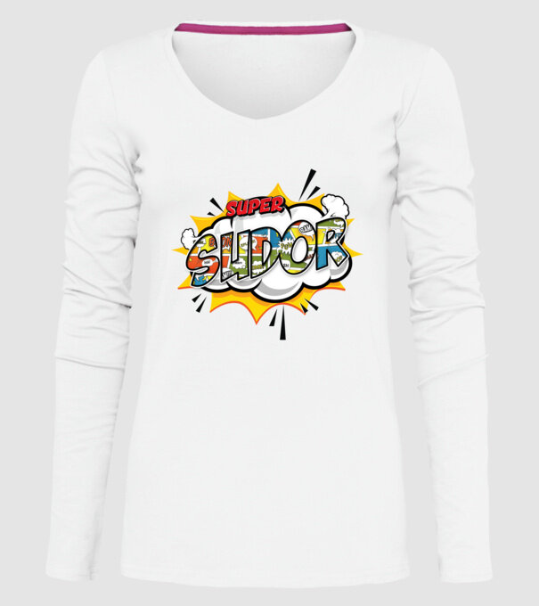 Super Sudor model alb pe tricou