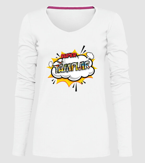 Super Tâmplar model alb pe tricou