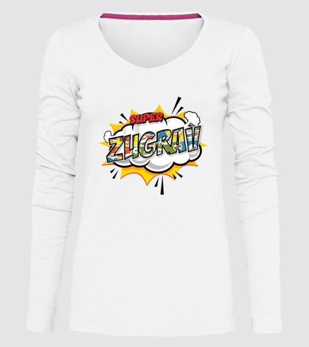 Super Zugrav model alb pe tricou