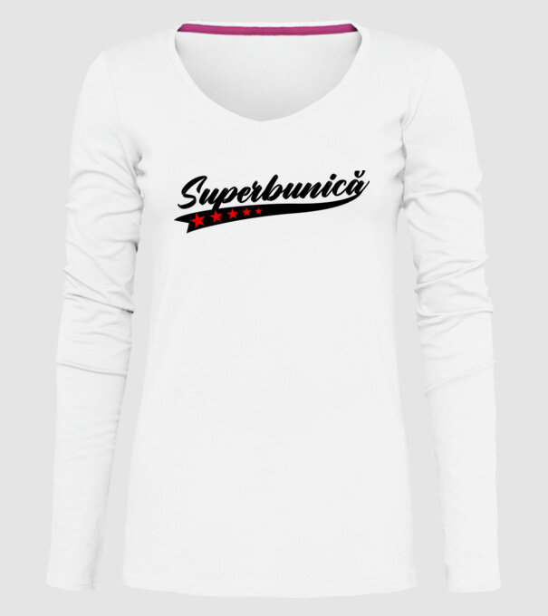 Superbunică model alb pe tricou